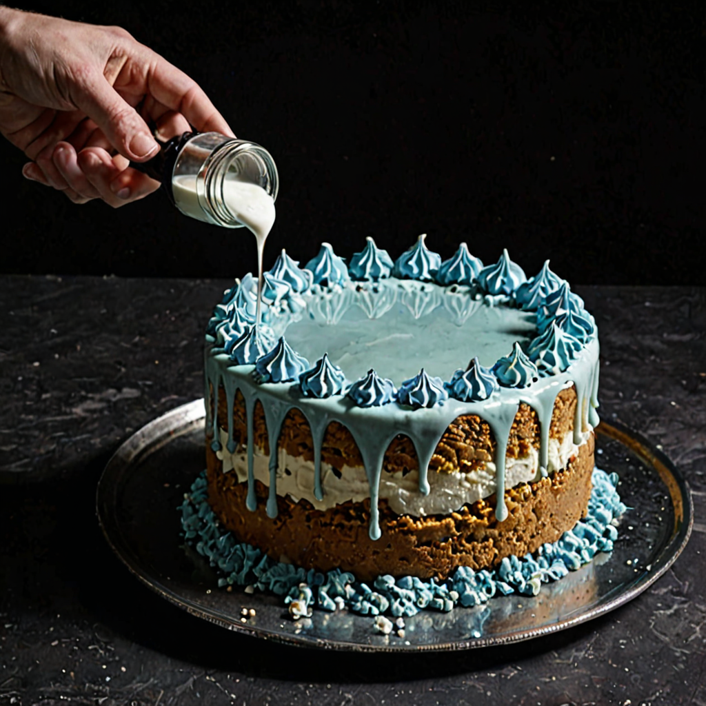 Generated image for Callipygian Amnesia Blue Layer Torte with Activated Cyanobacteria Mousse