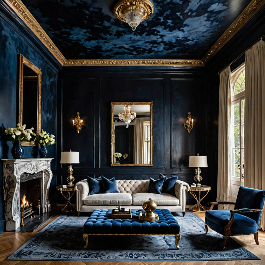 AI-generated art thumbnail for: The Ivory and Indigo Residence