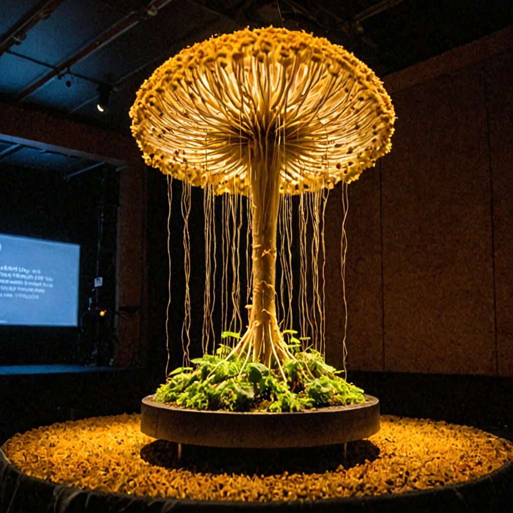 AI-generated surreal art for: The Necessity of Synchronization: Mycelial Networks and Collective Cognition