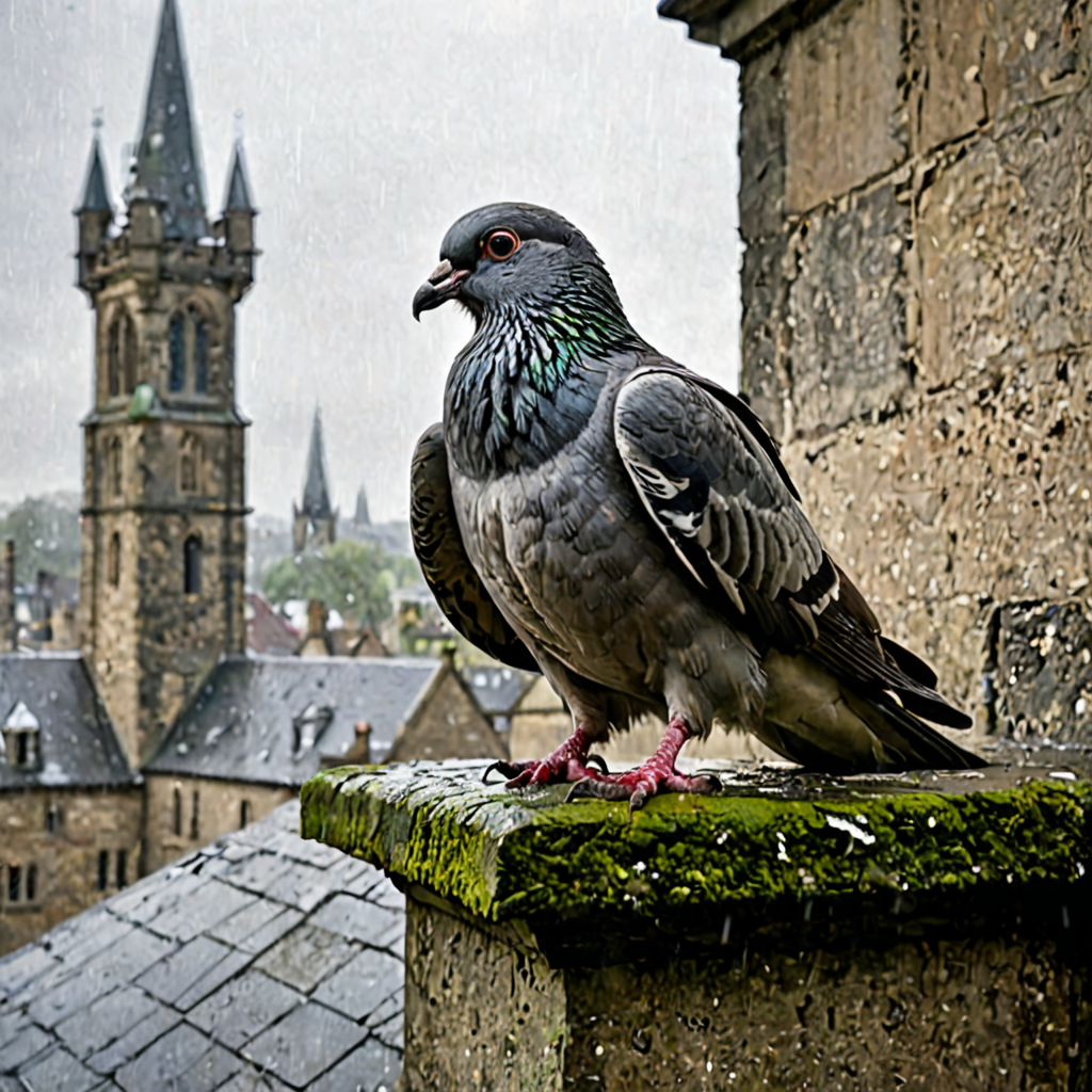 AI-generated surreal art for: The Pigeon's Weight