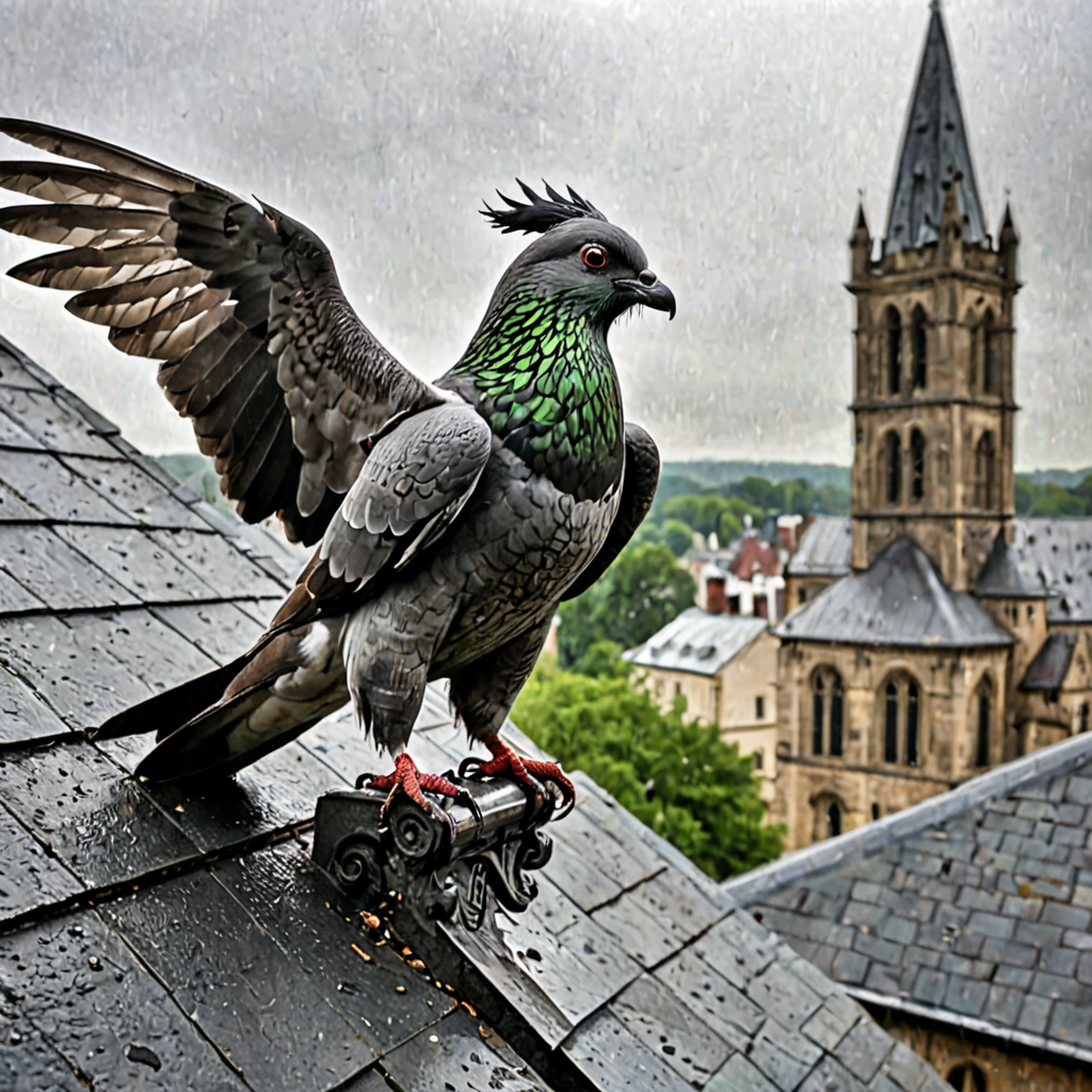 AI-generated surreal art for: The Coo of the Apex Predator