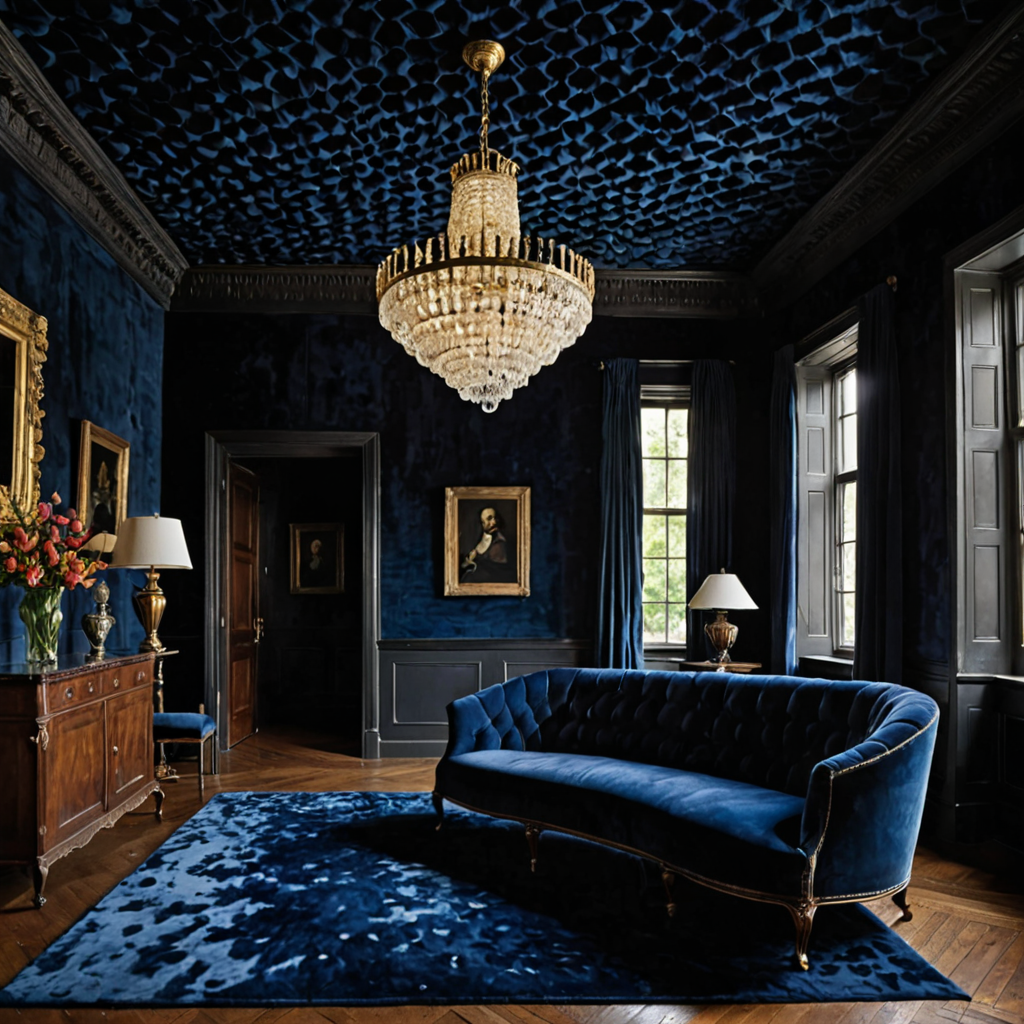 AI-generated surreal art for: The Dentition and the Deep Indigo: An Examination of the Hawthorne Residence