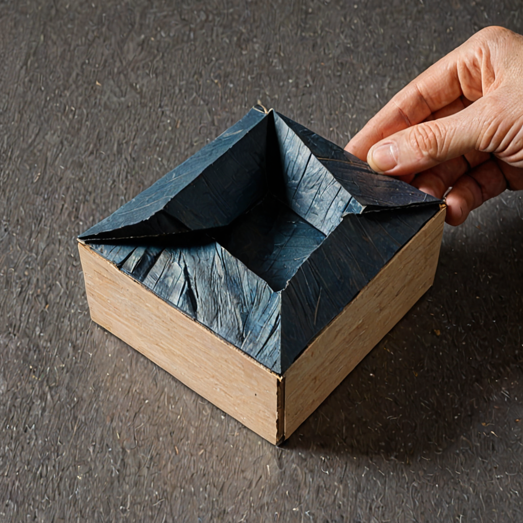 AI-generated surreal art for: The Matchbox Fold: Folding a Human Soul