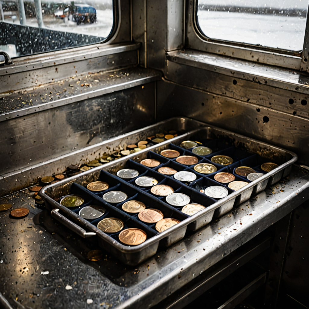 AI-generated surreal art for: Cold Apron at the Last Ferry
