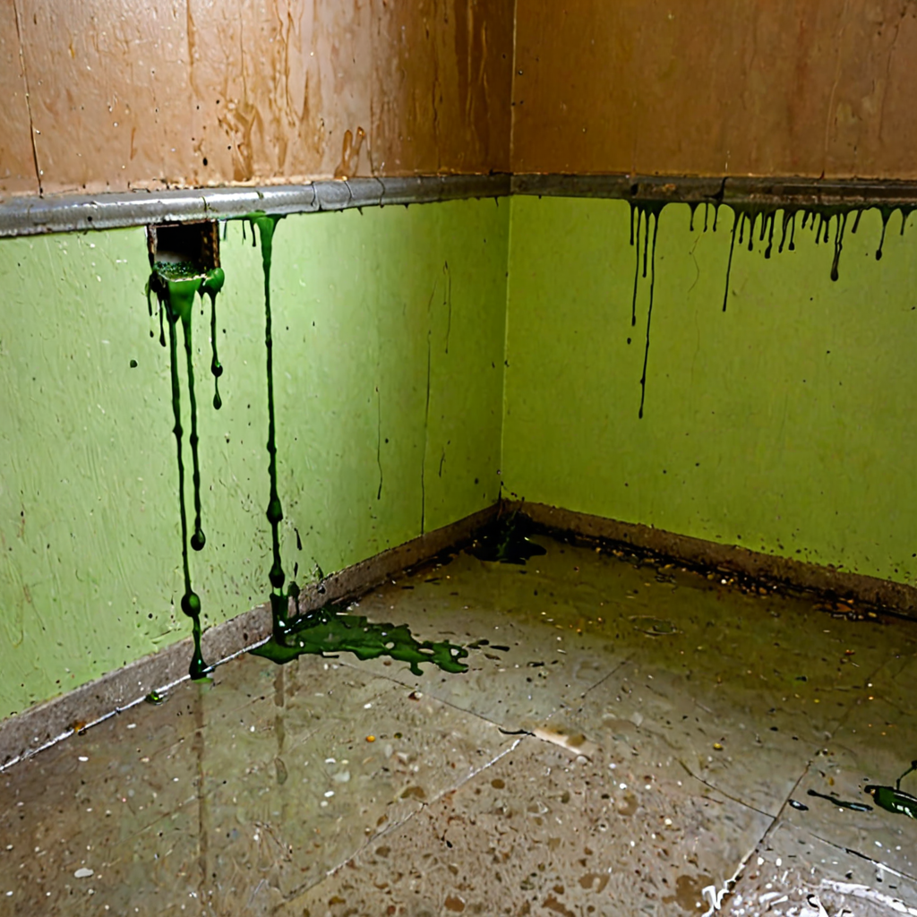 AI-generated surreal art for: Corner Plaster Weeping Green
