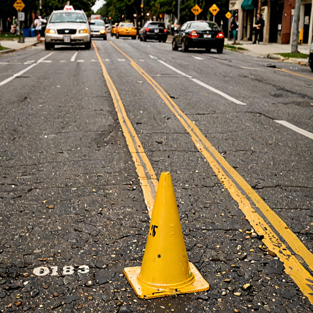 AI-generated surreal art for: Yellow Cone At The Curb