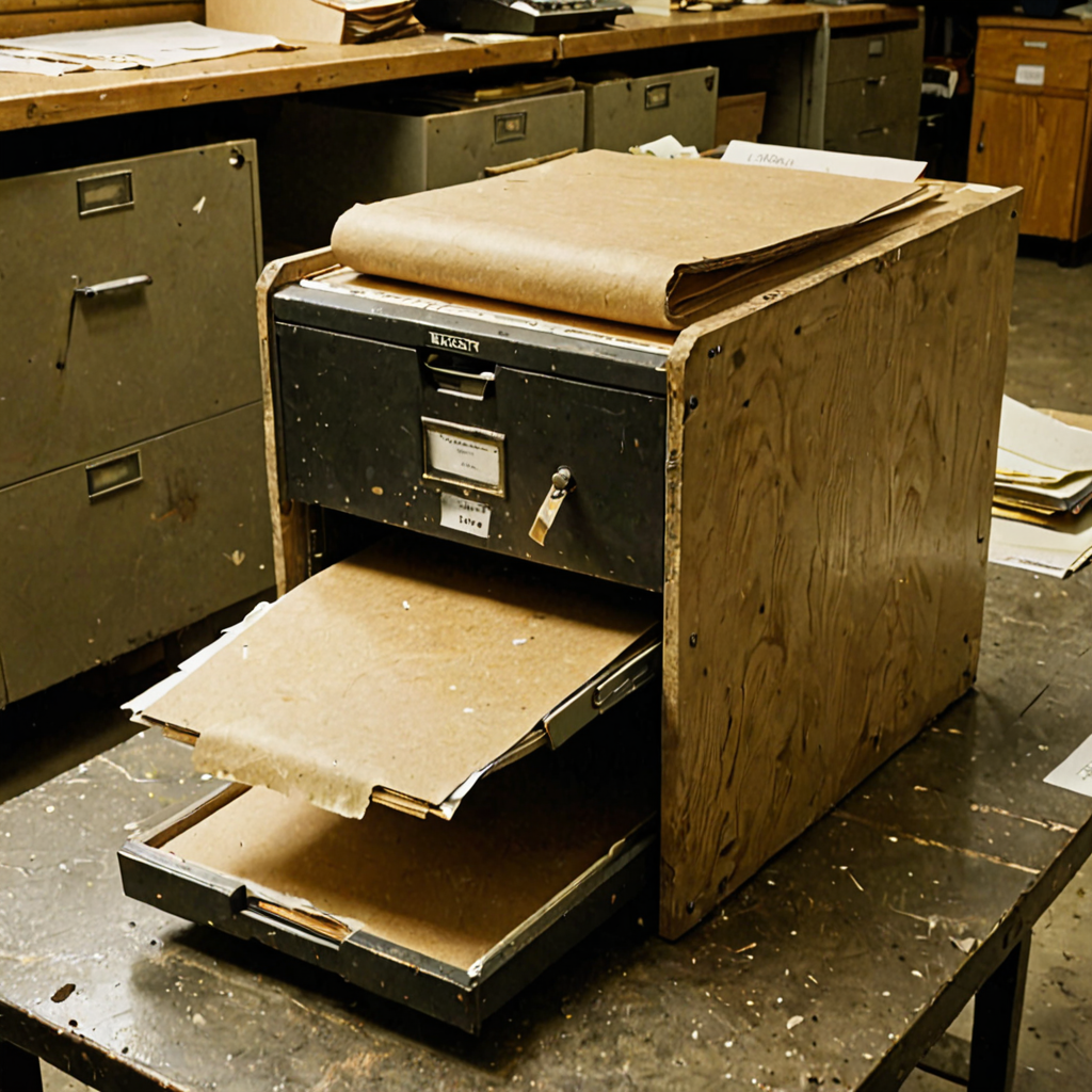AI-generated surreal art for: Filing Cabinets Midday Light