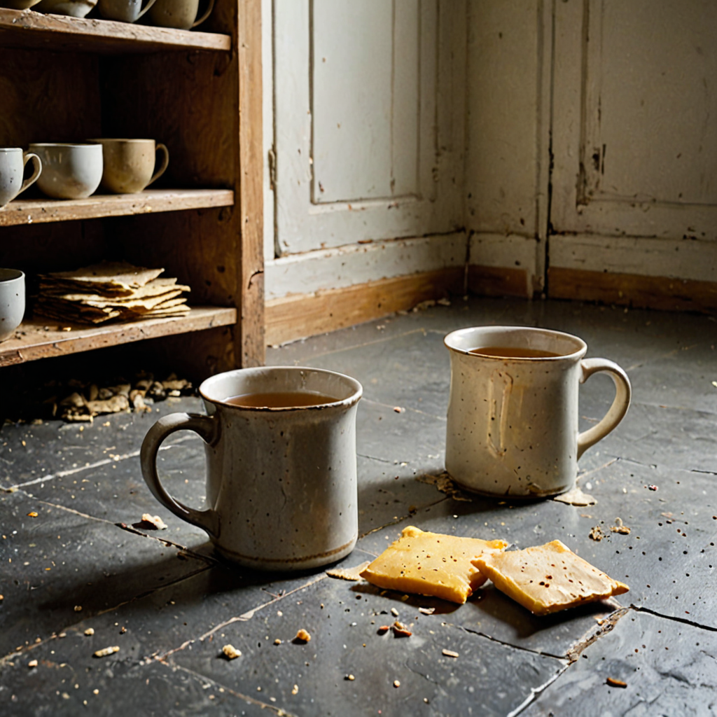 AI-generated surreal art for: Mugs in the Corner