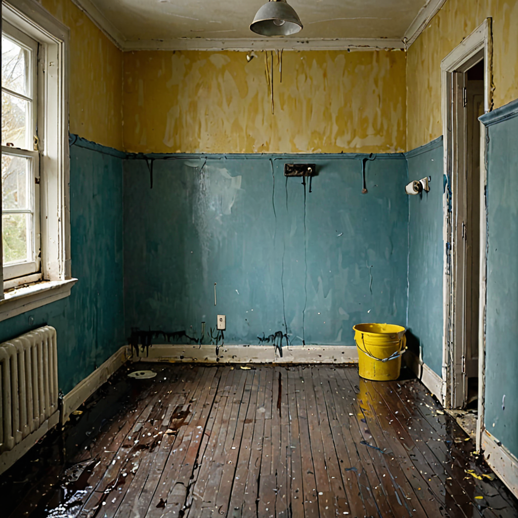 AI-generated surreal art for: Damp Line Utility Room