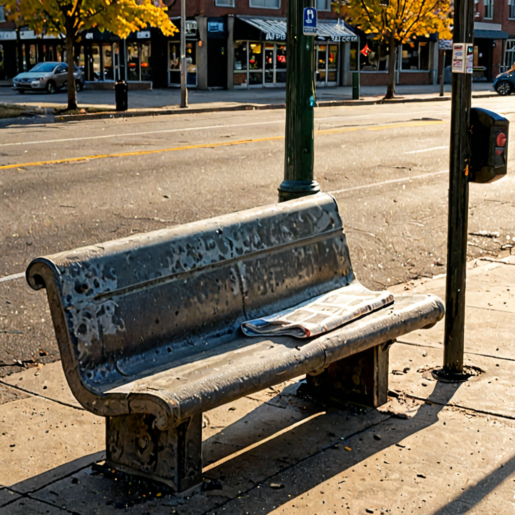 AI-generated surreal art for: Late Afternoon Bench Warmth