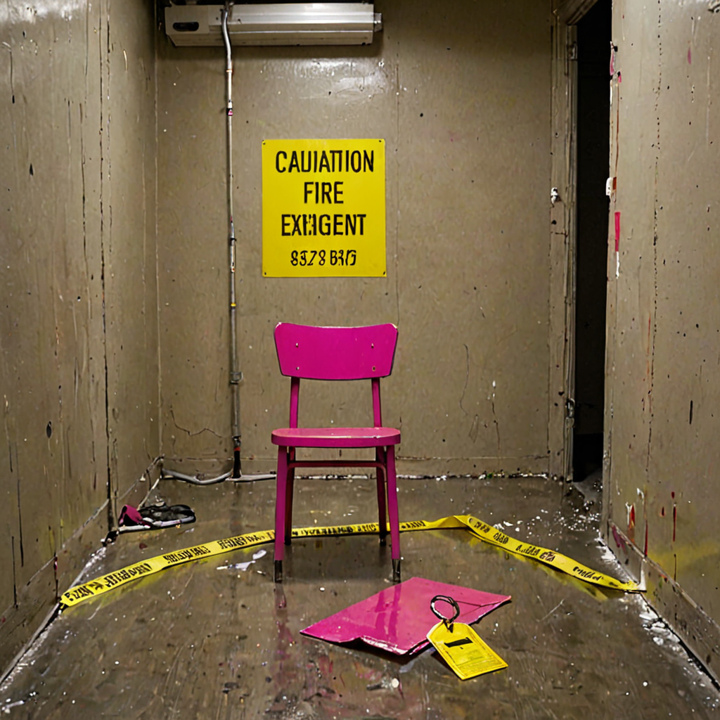 AI-generated surreal art for: Magenta Chair Utility Closet