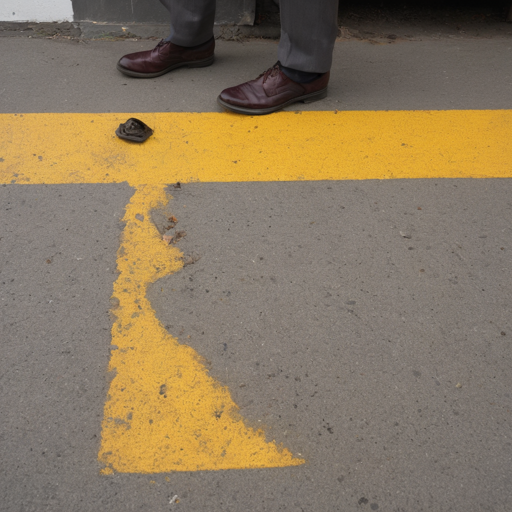 AI-generated surreal art for: Platform Corner Yellow Stain