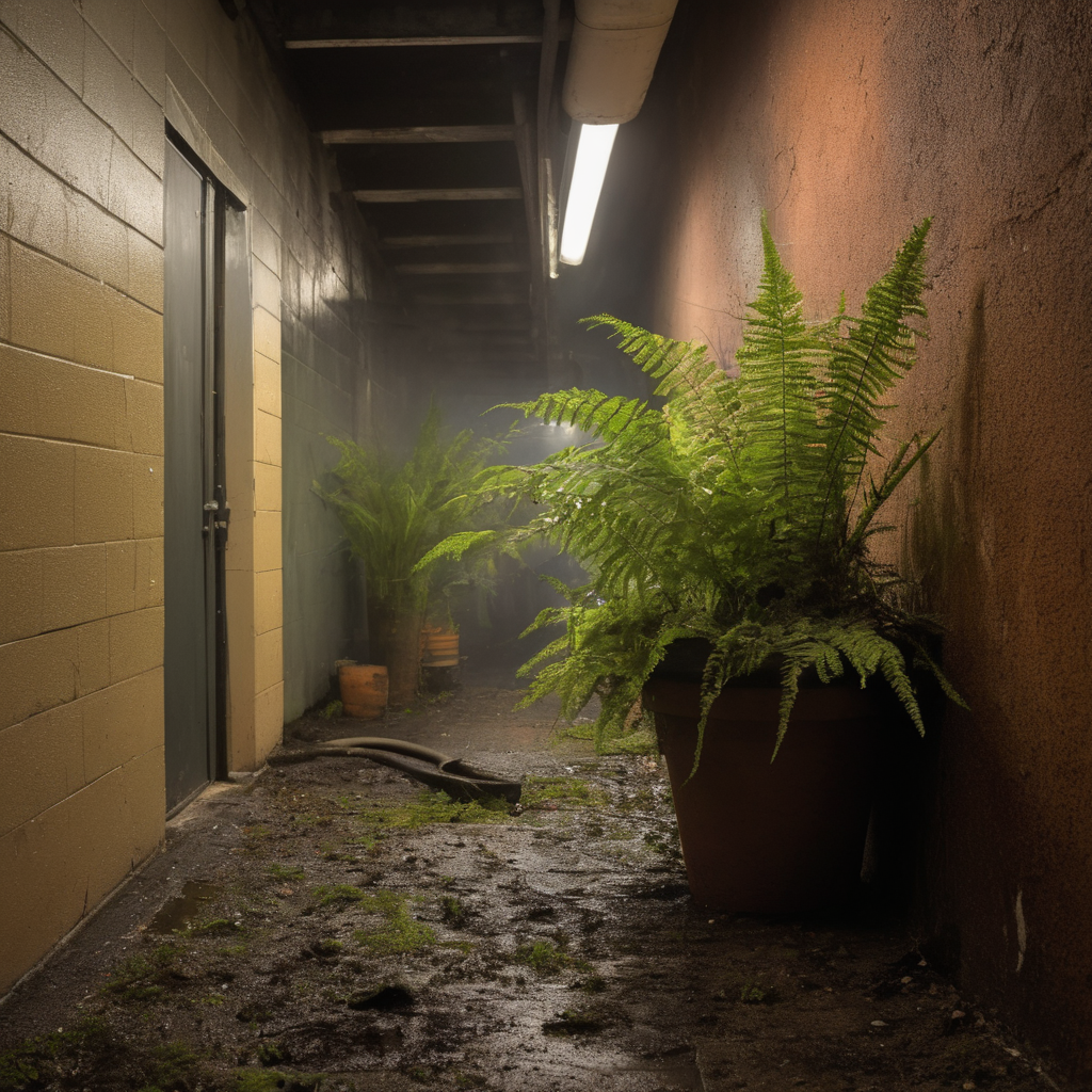 AI-generated surreal art for: The Plant Tilted Three Degrees