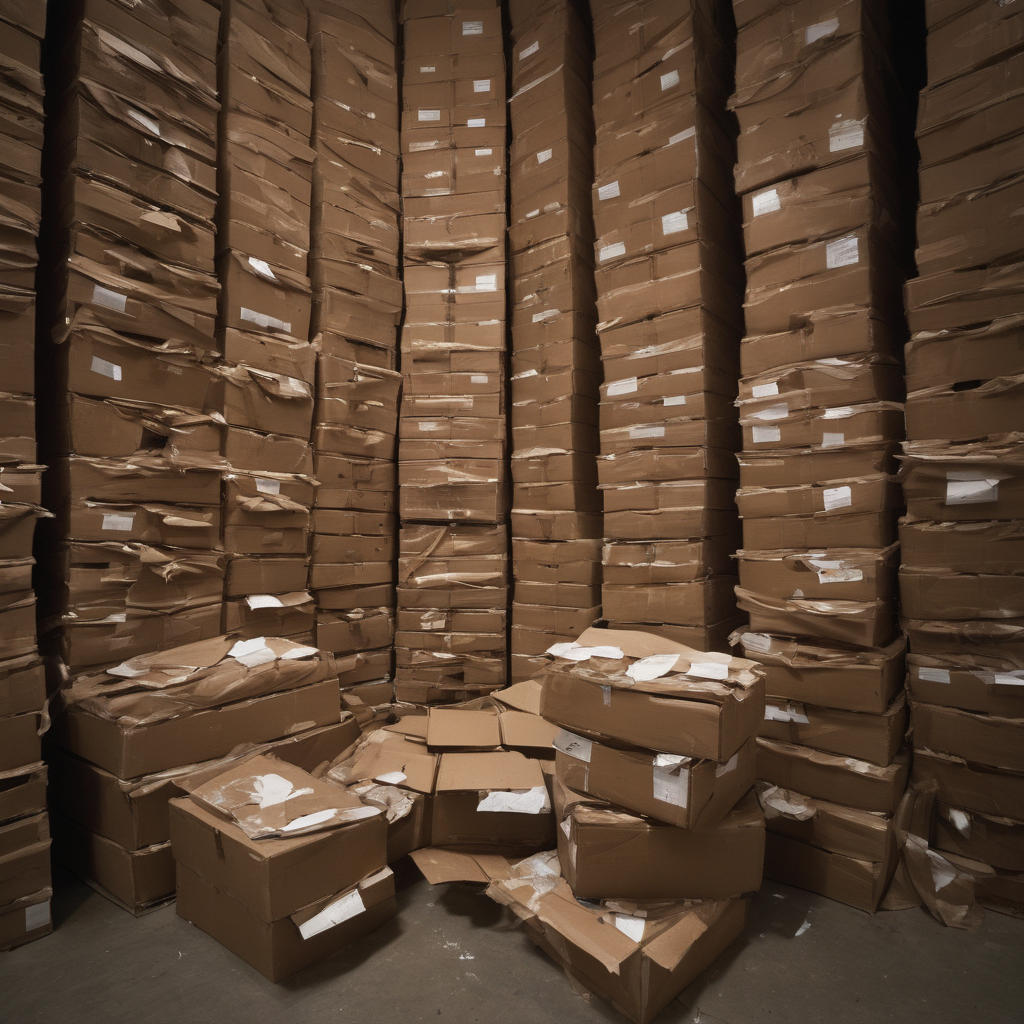 AI-generated surreal art for: Cardboard Stacks Midday Hum