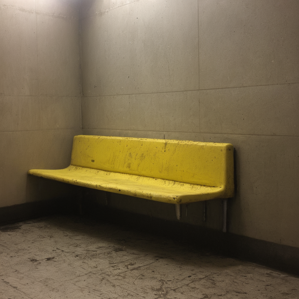 AI-generated surreal art for: Platform Bench Damp Corner