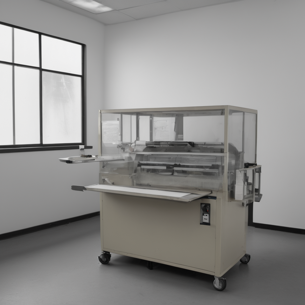 AI-generated surreal art for: Labeling Machine Output Tray