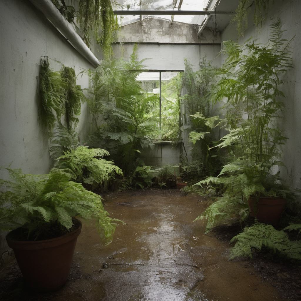 AI-generated surreal art for: Fern Path By The Wall
