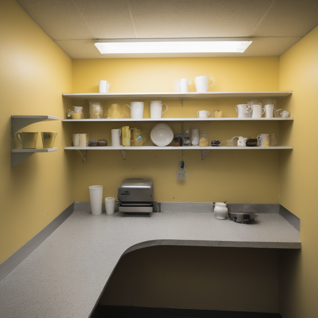 AI-generated surreal art for: Corner Shelf Mug Arrangement
