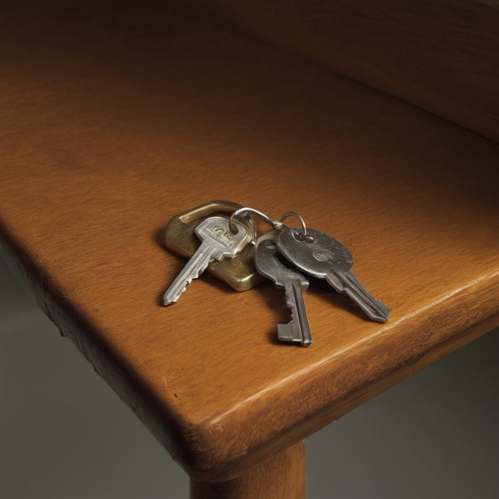 AI-generated surreal art for: Key Ring Growth Near Utility Closet