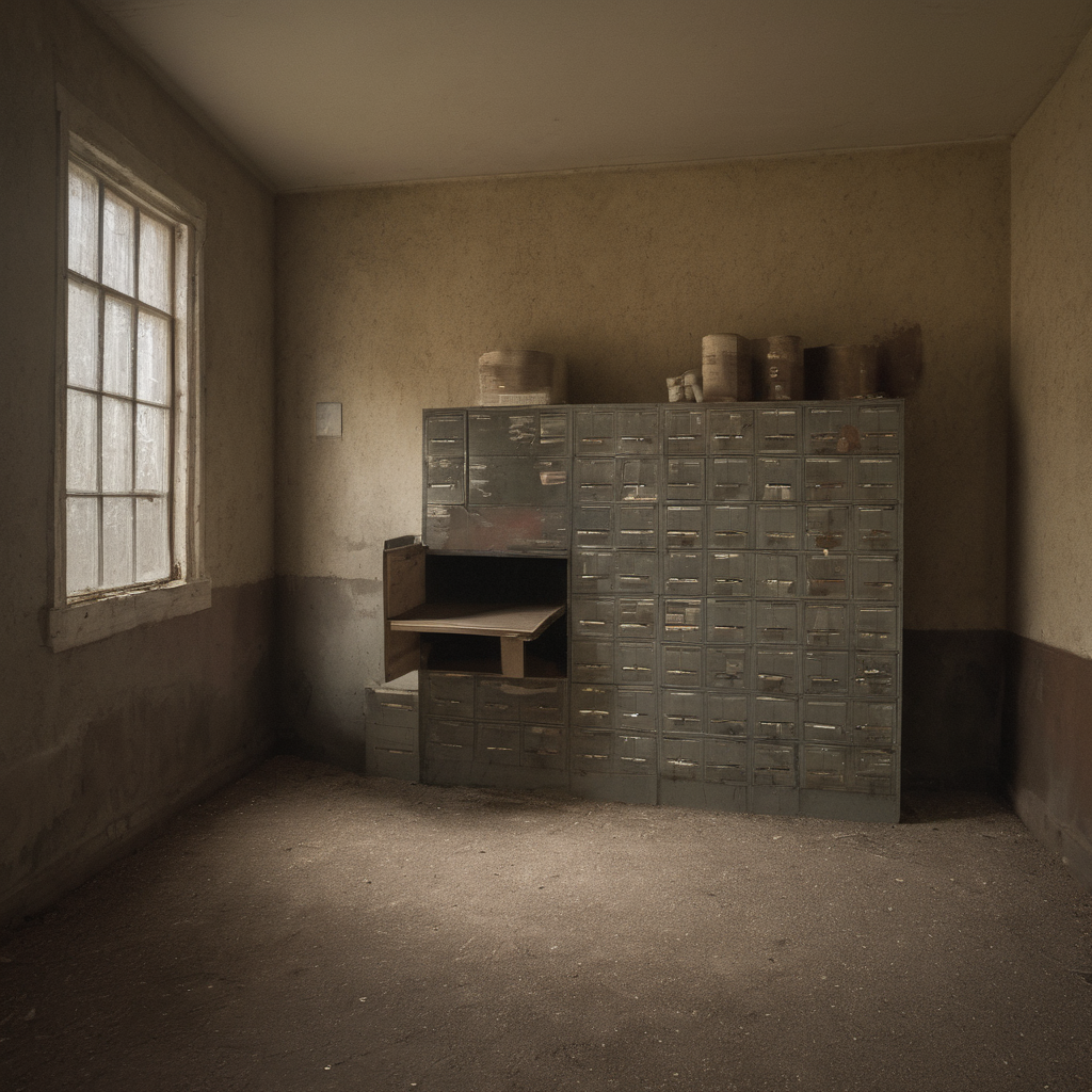 AI-generated surreal art for: Filing Cabinet Late Afternoon