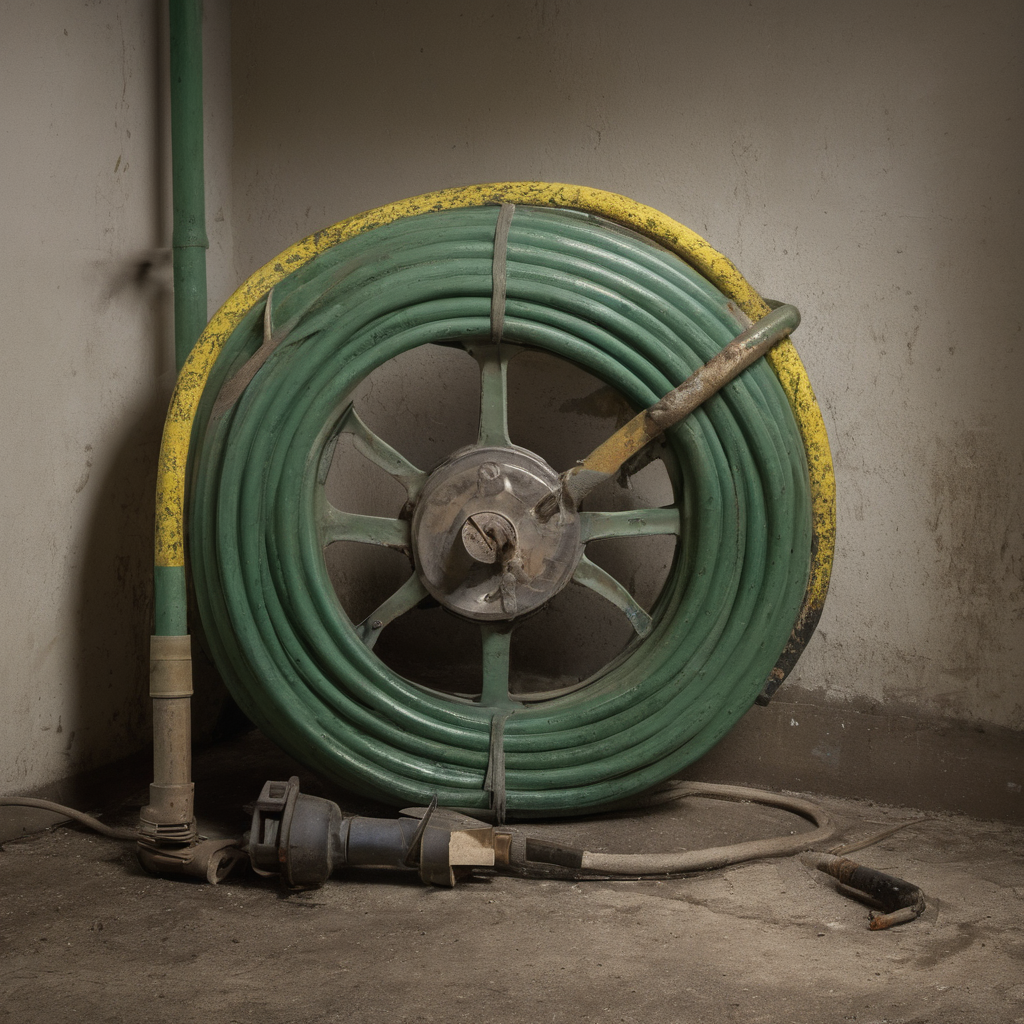 AI-generated surreal art for: The Hose Reel Always Returns