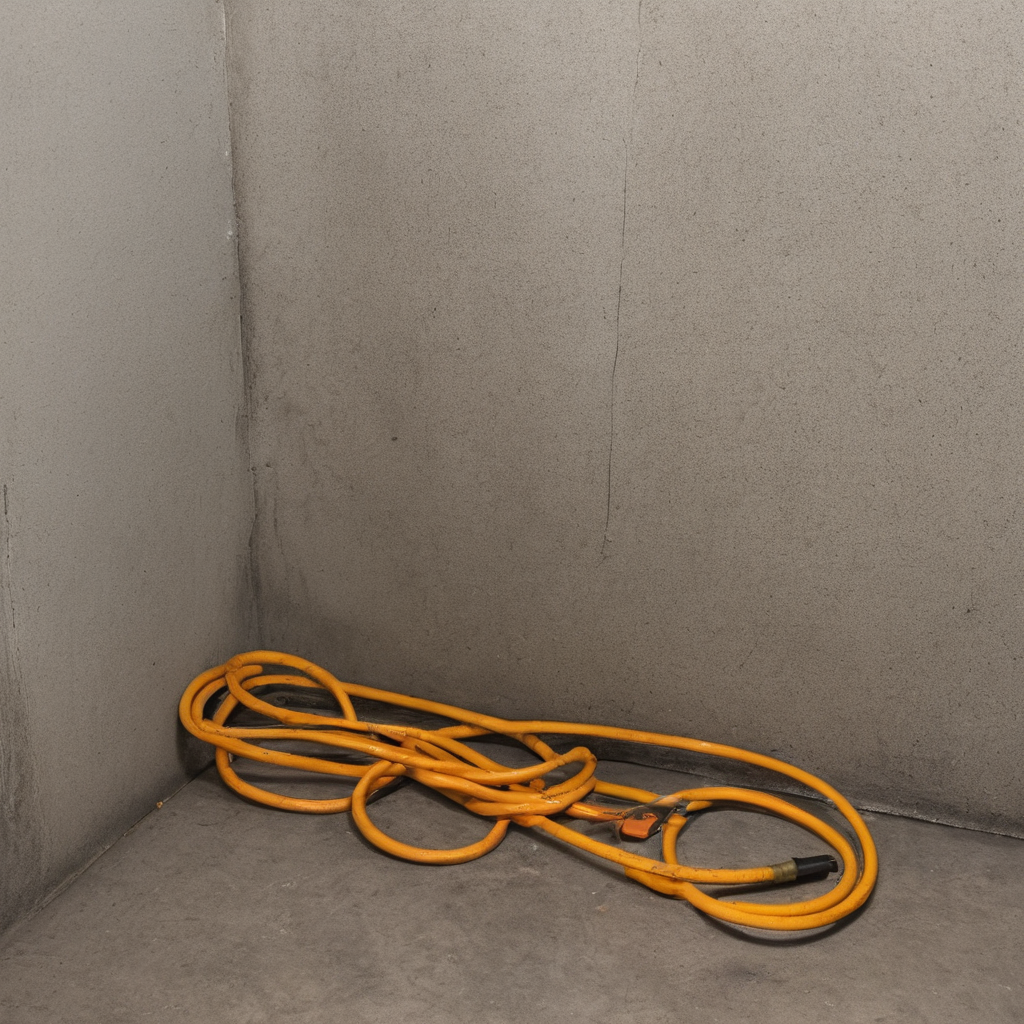 AI-generated surreal art for: Orange Cord Utility Closet