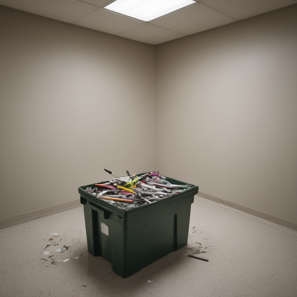 AI-generated surreal art for: Three Pens In The Corner Bin
