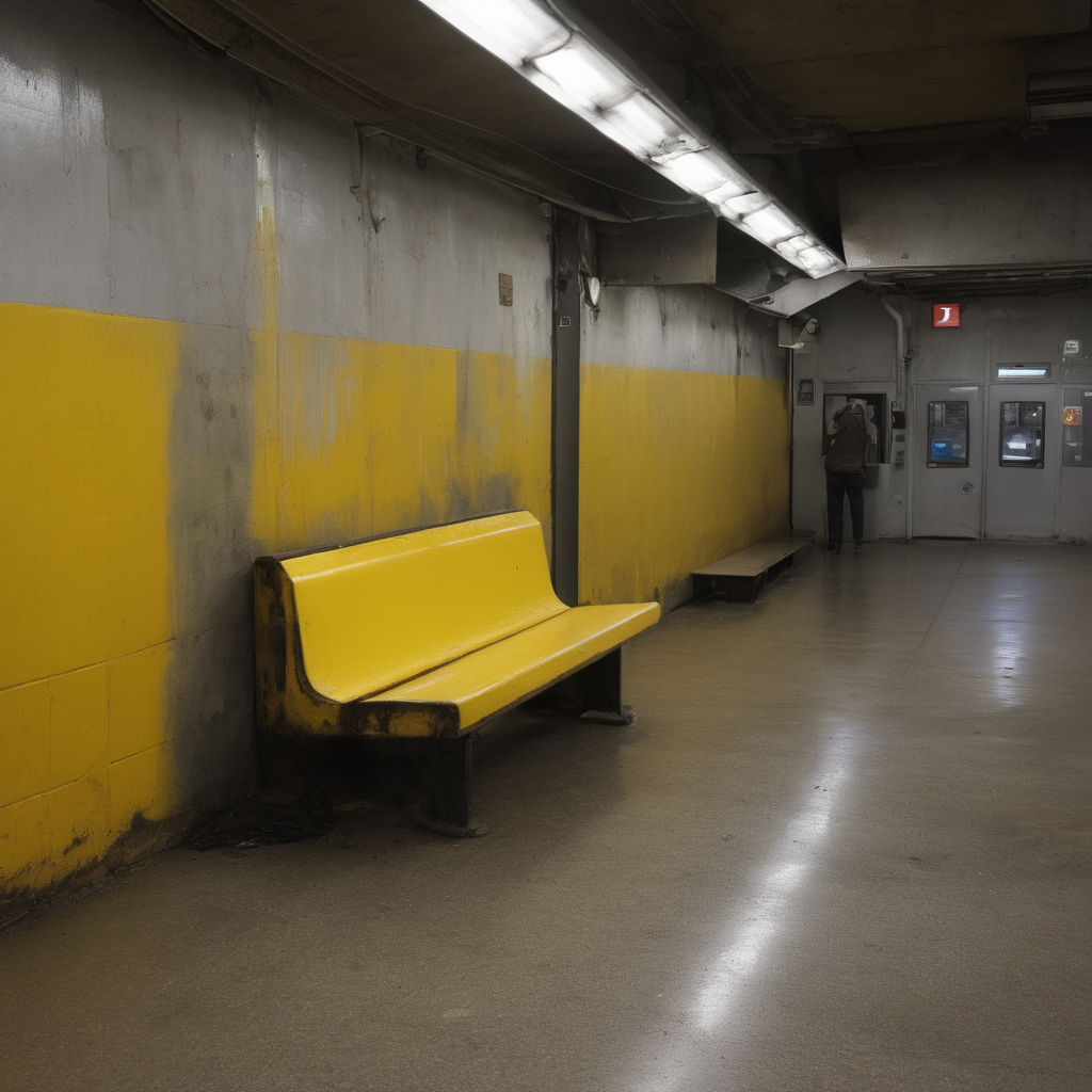 AI-generated surreal art for: Yellow Paint On The Bench