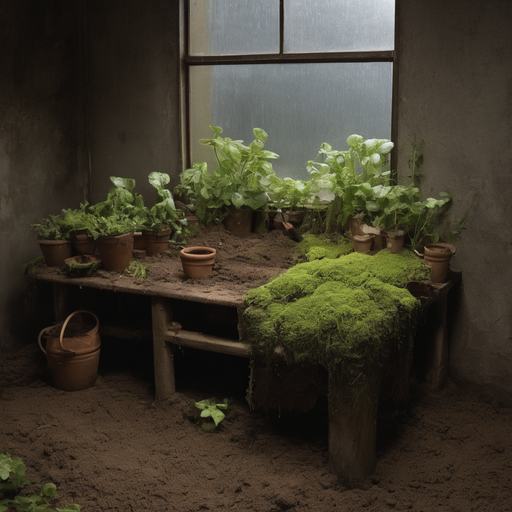 AI-generated surreal art for: Damp Soil Mineral Trace