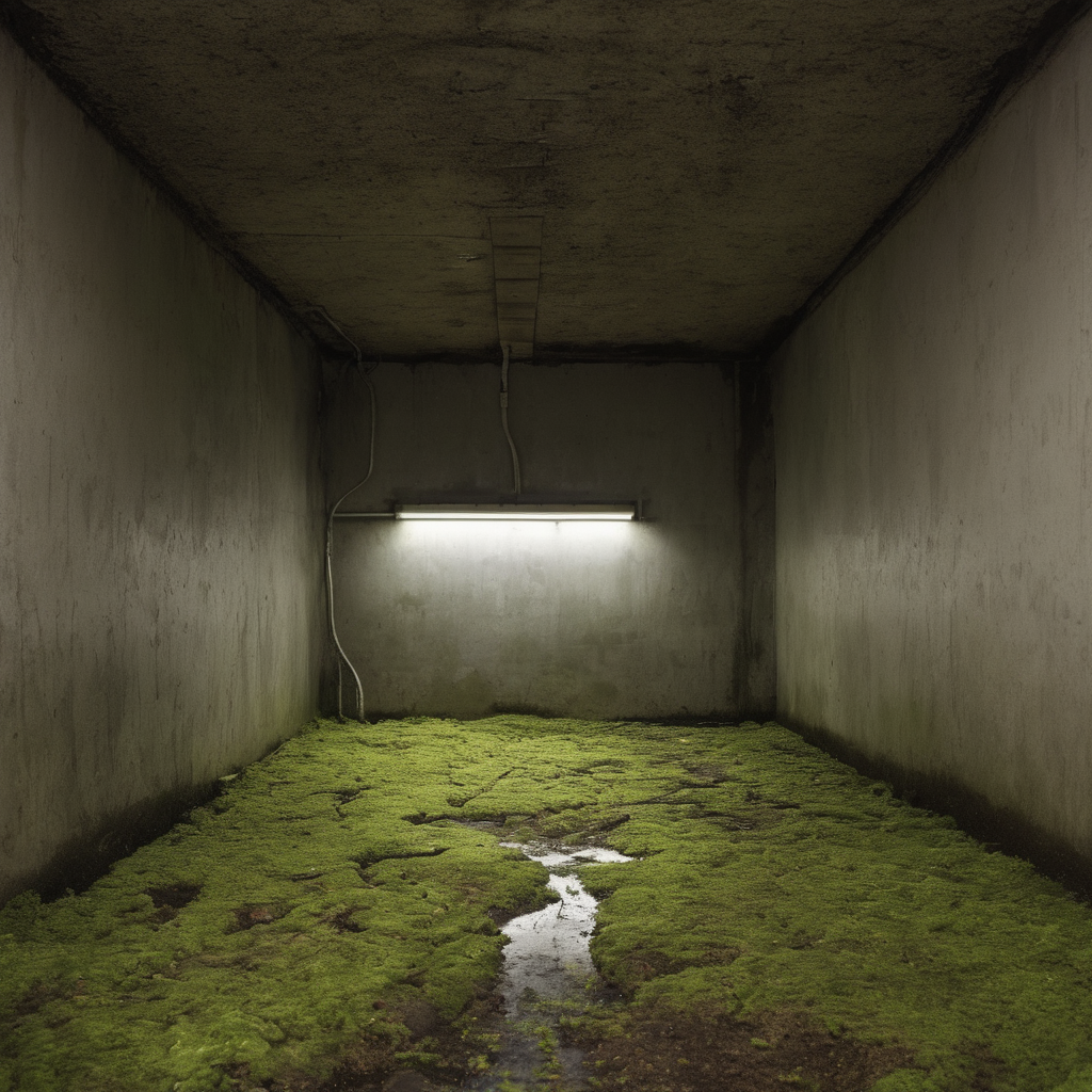 AI-generated surreal art for: Conduit Slot Moss Growth