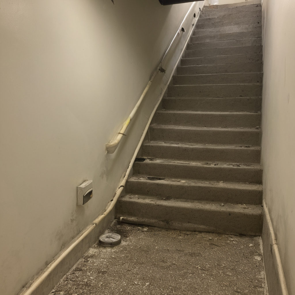 AI-generated surreal art for: Sublevel Utility Stairwell