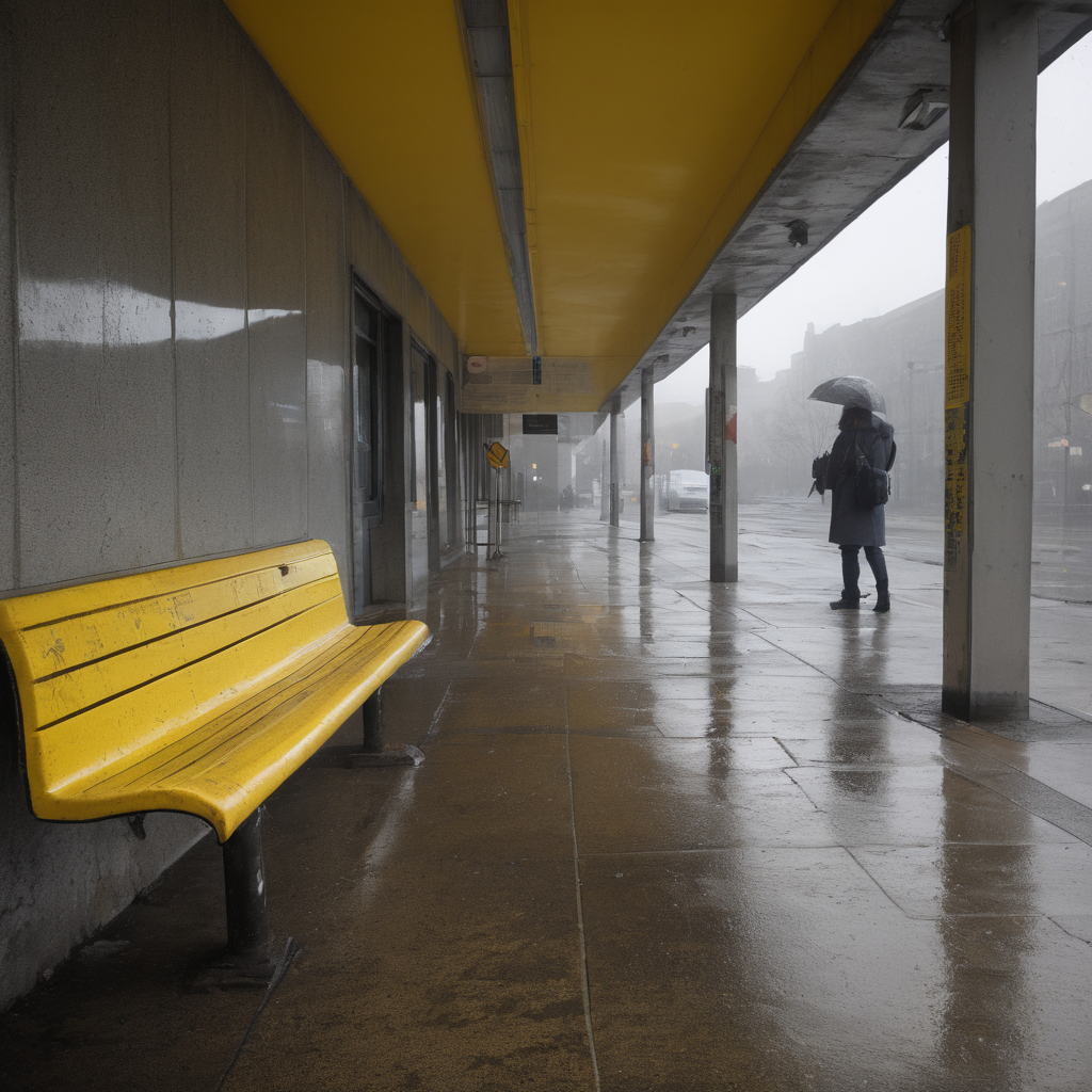 AI-generated surreal art for: Shelter Waiting Damp Ground
