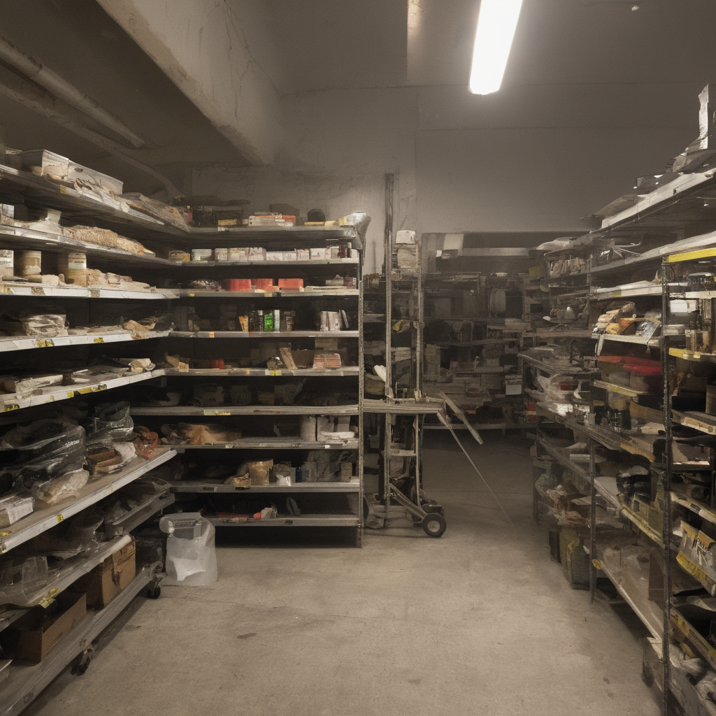 AI-generated surreal art for: Corner Shelving Inventory Check