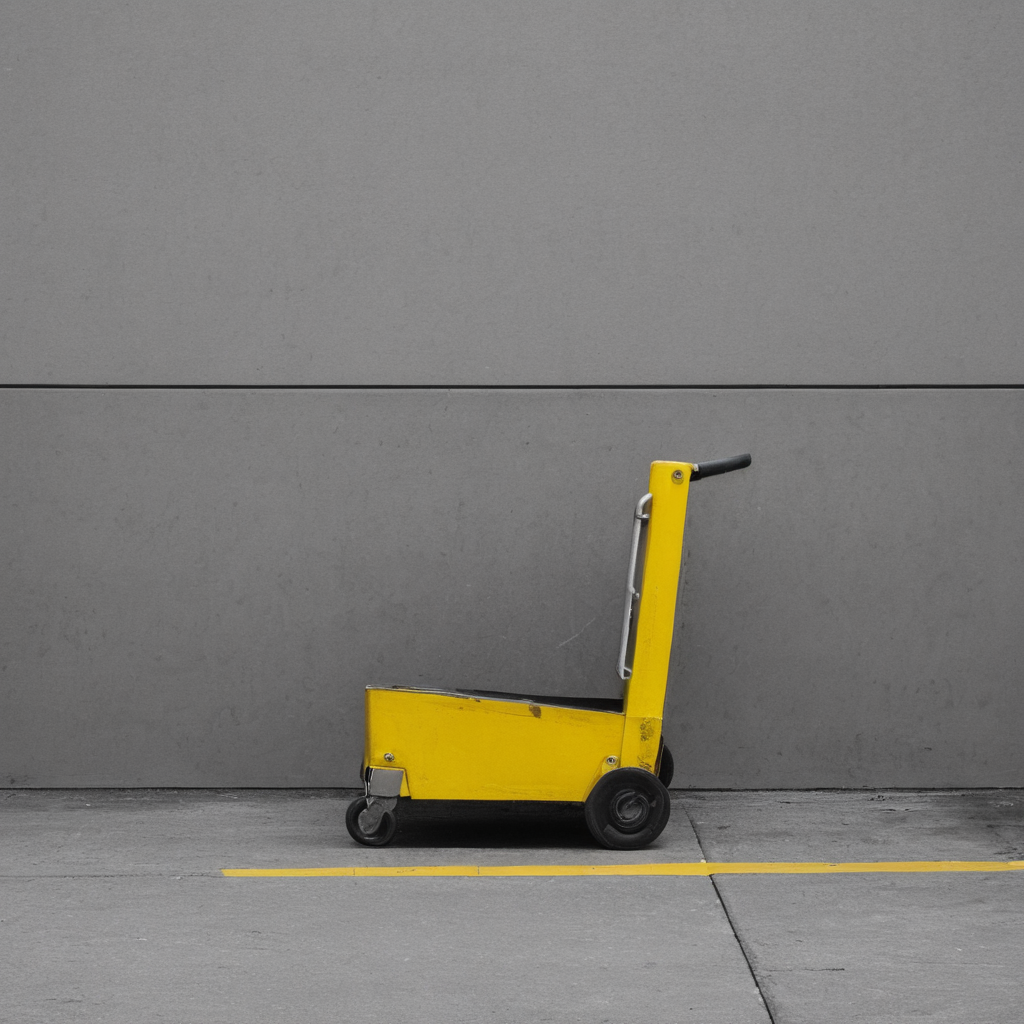AI-generated surreal art for: Stalled Cart Near Exit Gate