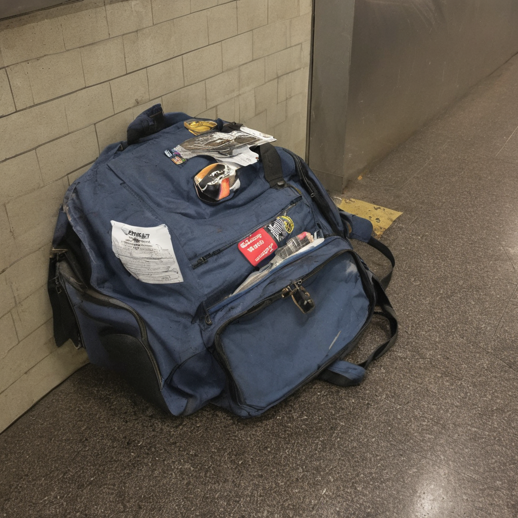 AI-generated surreal art for: Ticket Stub On Commuter Bag