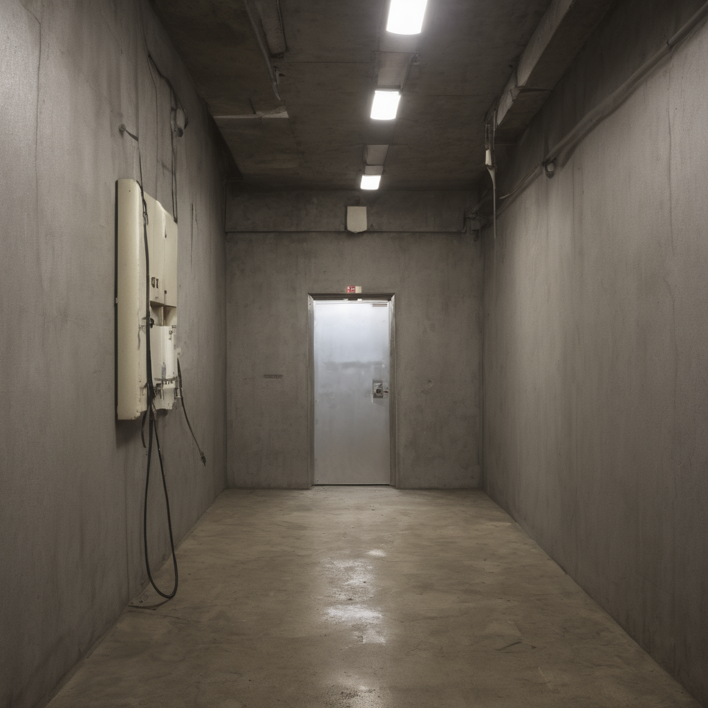 AI-generated surreal art for: Utility Corridor Shelf Bracket