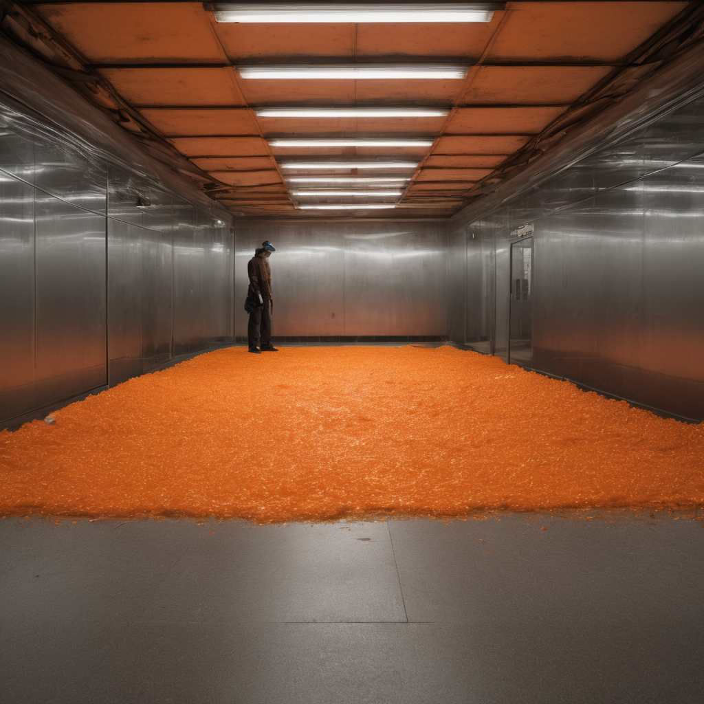 AI-generated surreal art for: Orange Center Spot Always Returns