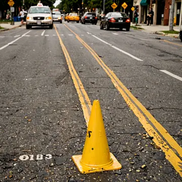 AI-generated art thumbnail for: Yellow Cone At The Curb
