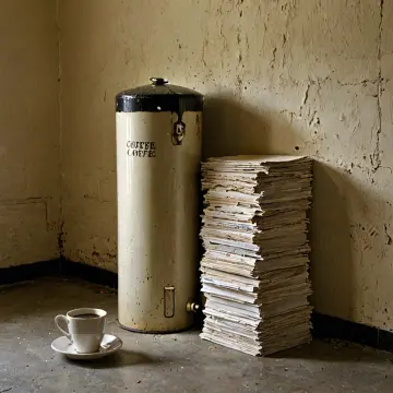 AI-generated art thumbnail for: Paper stack by the boiler