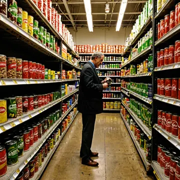 AI-generated art thumbnail for: The ringing canned goods aisle
