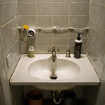 AI-generated art thumbnail for: Conduit tape and porcelain sink