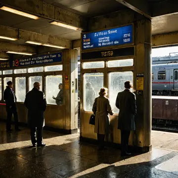 AI-generated art thumbnail for: Shade lowering at the ticket window