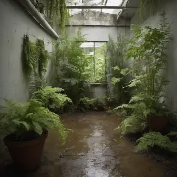 AI-generated art thumbnail for: Fern Path By The Wall
