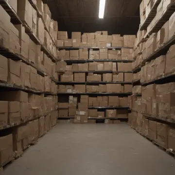 AI-generated art thumbnail for: Empty Boxes Stacked High