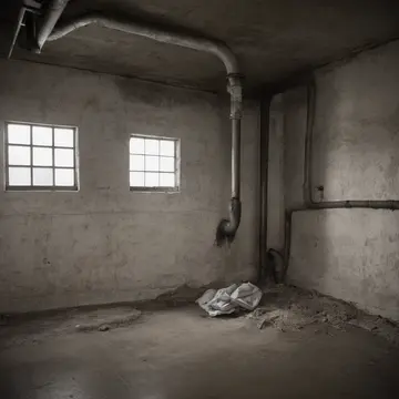 Folded linen cloth in Utility boiler room corner. A routine cleaning check reveals the cloth is slightly shifted from its usual spot. Greasy metal piping