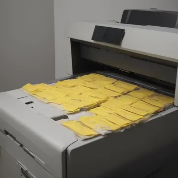 Stacked forms and label printer in Subway administrative office waiting area. A routine inventory check is stalled by a single, misfiled form. Yellow manila folders