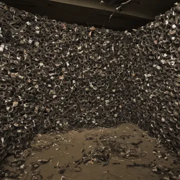 Assorted cable ties and labels in Sublevel storage room. A meticulous sorting of unused utility supplies. Spools of black zip ties