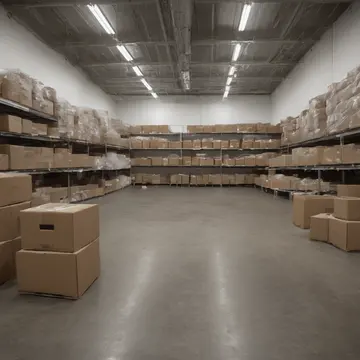 Stacked cardboard display boxes in Retail backroom staging area. Cleanup after end-of-day merchandising. Faded price stickers