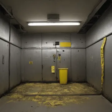 Stacked electrical conduit fittings in Mechanical service closet. Inventory check before end-of-day lockup. Dust motes suspended in yellow light