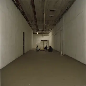 A stack of identical beige cardboard boxes in Utility hallway near loading dock. People waiting for delayed freight to notice the repeated label on the boxes. Dust film on the...
